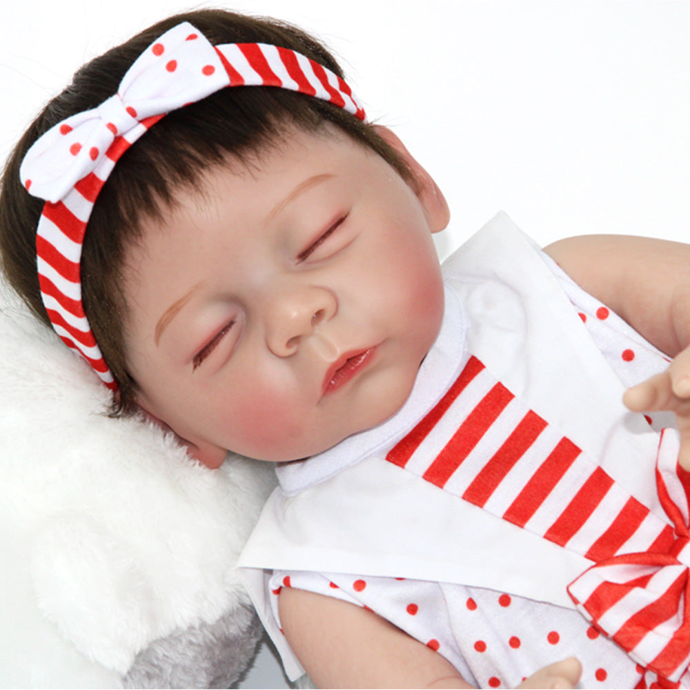 Lifelike Enamel Baby Children Accompanying Dolls