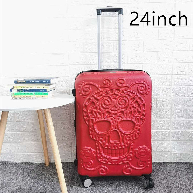 Skull Scratch-resistant Frosted Trolley Case