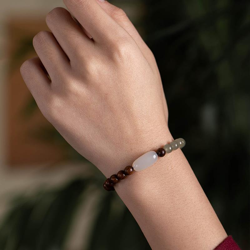 Nanmu Hand String Hetian Jade Bracelet Men's And Women's Accessories