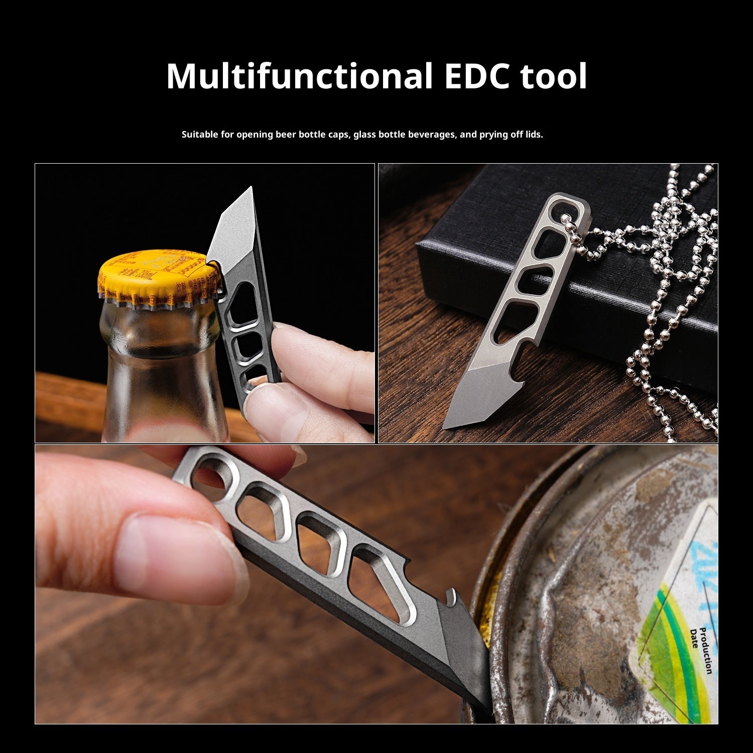 Titanium Alloy Mini Wrecking Bar Bottle Opener Key Ring