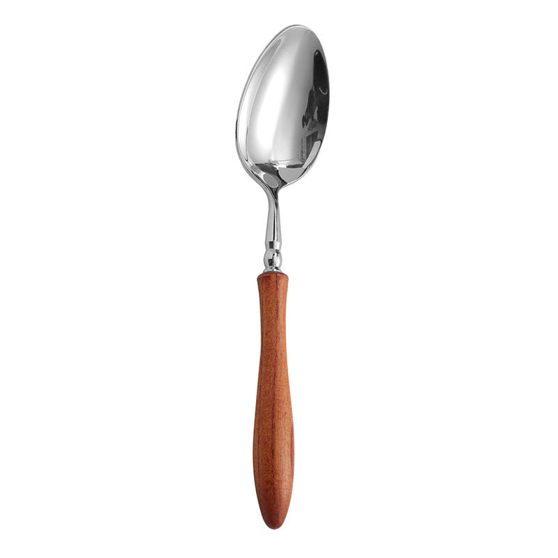 304 Stainless Steel Rosewood Wooden Handle Knife Fork And Spoon Tableware