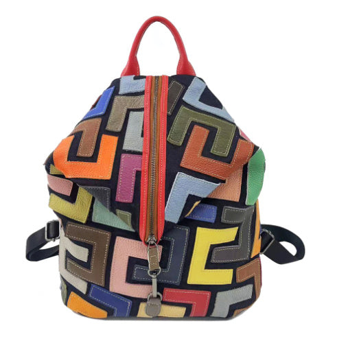 Personality, Color, Leather, Fashion, Classic, Versatile, Large Capacity