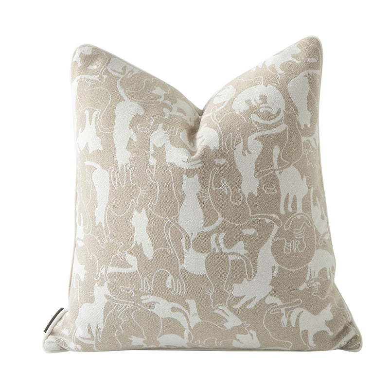 Oat Color Pillow Sitting Room Sofa Cushion Cover