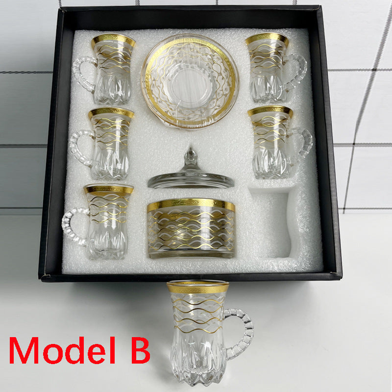 Black Tea Cup Glass Cup And Saucer Set