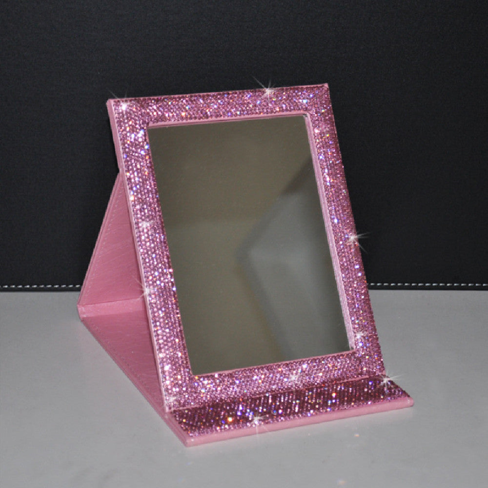 Creative Diamond-encrusted Makeup Folding Mirror