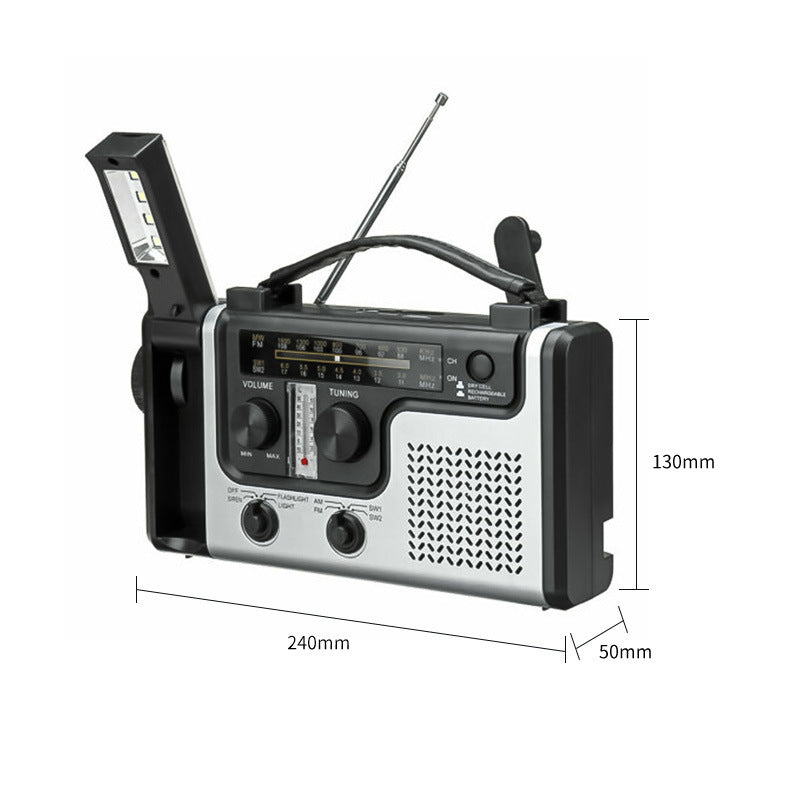 Multi-band AM FM SW Solar Hand Rechargeable LED Reading Light Radio