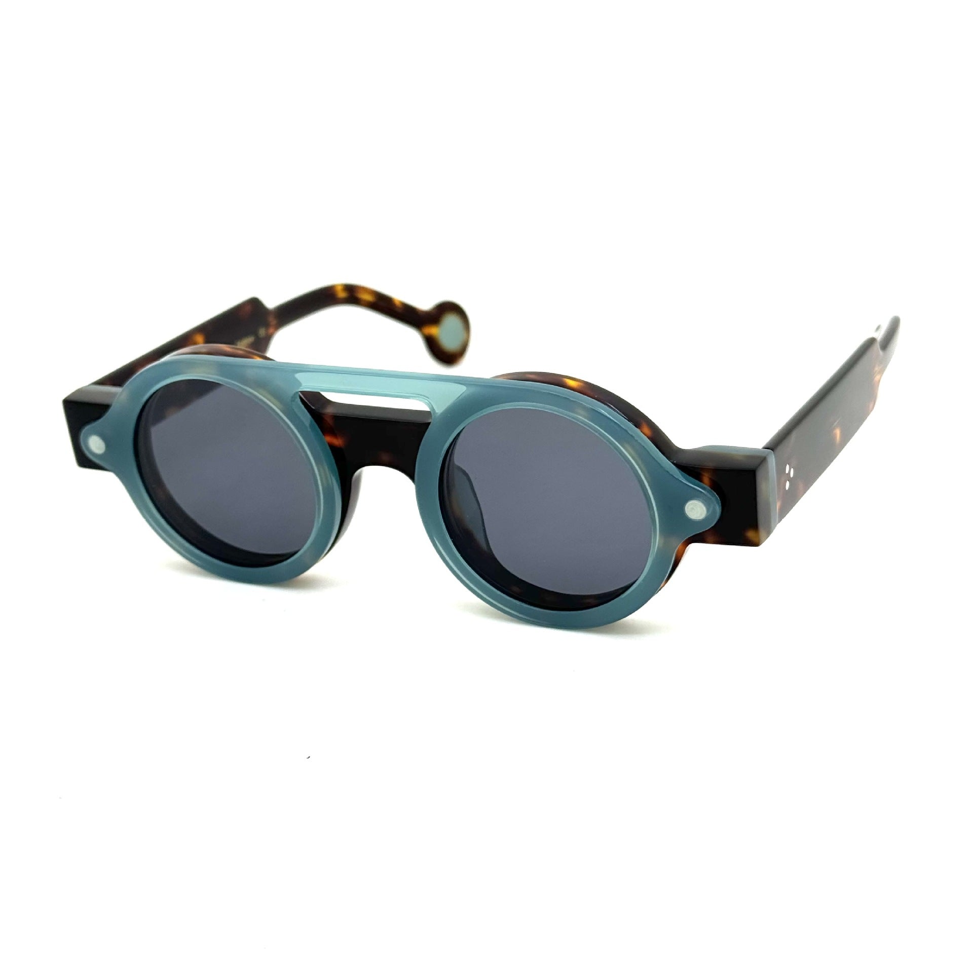Irregular Circle In Circle Board Klein Blue Polarized Sunglasses