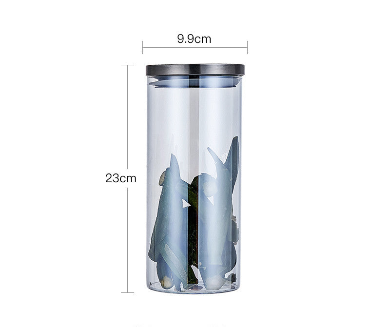 Glass Large Airtight Jar With Lid Moisture-proof Storage Tank Sugar Bowl Tea Can Grain Storage Tank