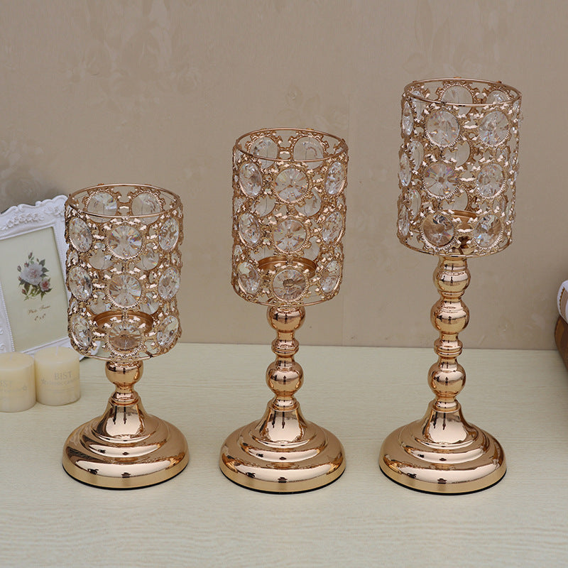 Single Head Hollow Gold Ornaments Warm Candle Holder