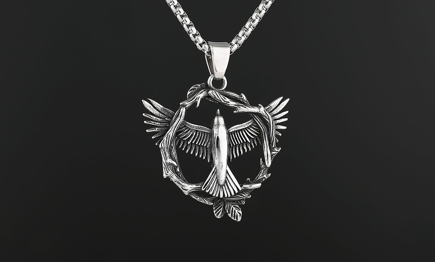 Vintage Overlord Eagle Titanium Steel Pendant Necklace