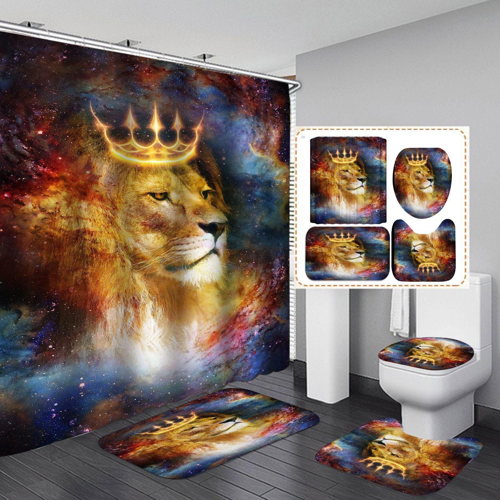 Bathroom Partition Animal Shower Curtain