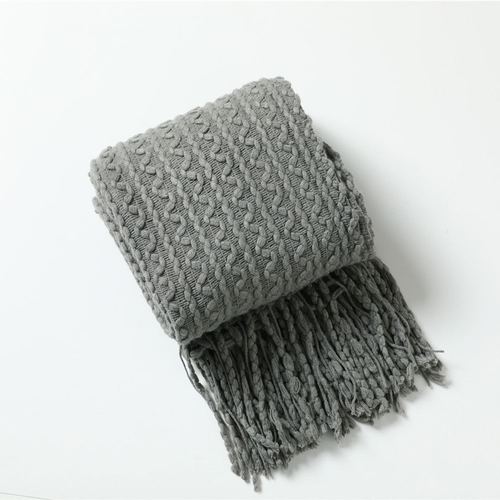 Sofa Towel Cover Cloth Tassel Wool Blanket Air Conditioning Blanket