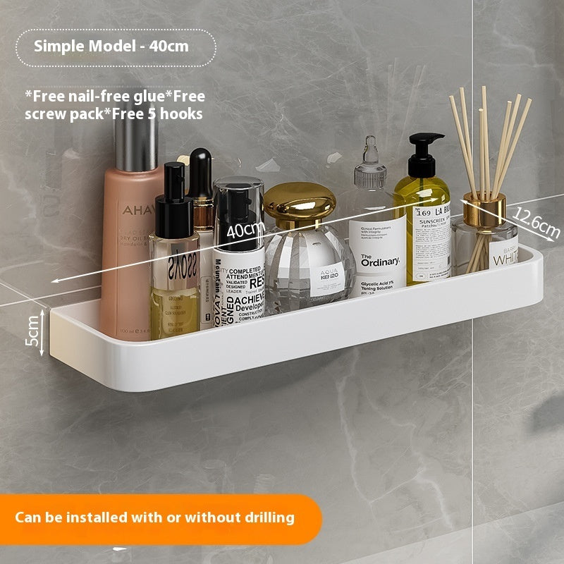 White Punch-free Bathroom Rack Wall-mounted