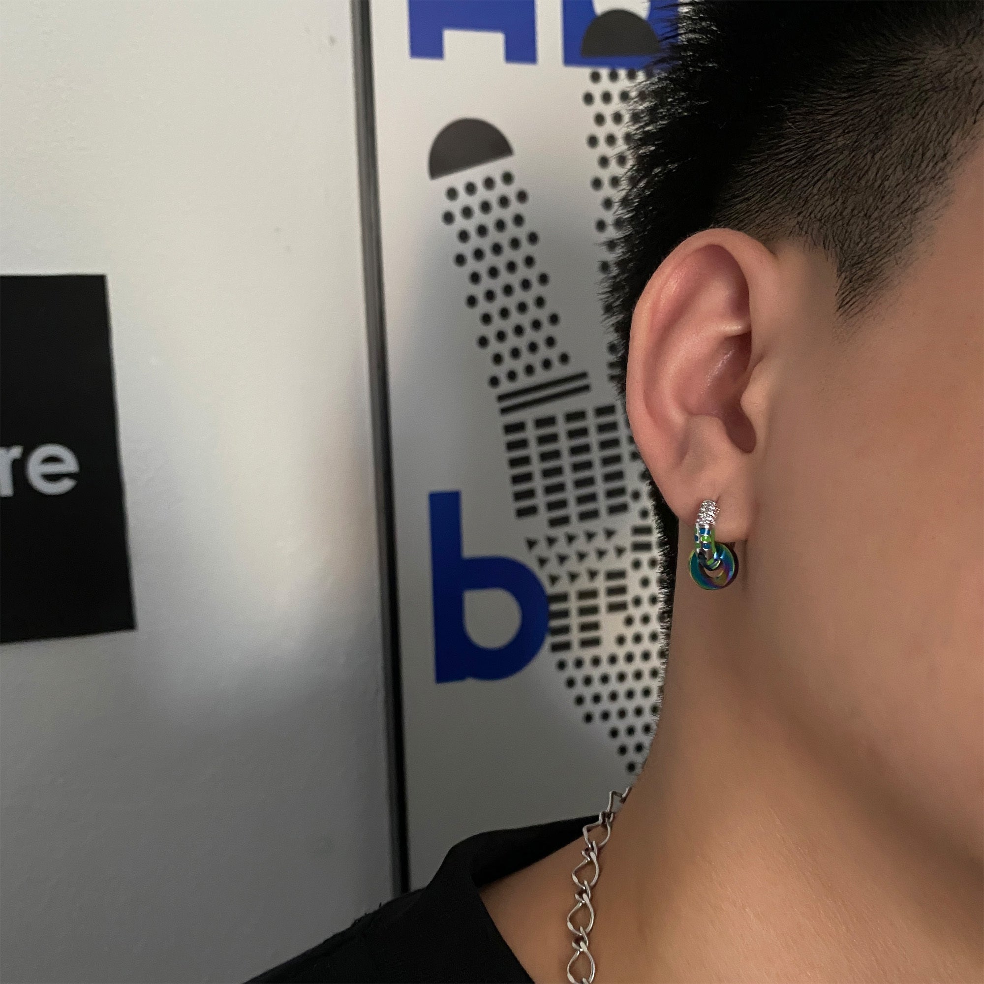 Punk Hip Hop Luminous Stud Earrings Small And Simple