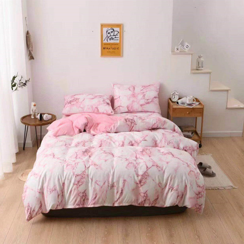 Three sets of textured stone quilt cover and pillowcase