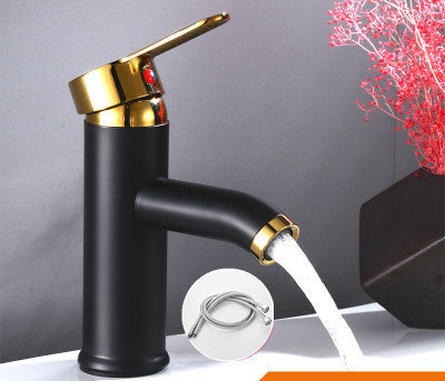 Mélangeur de lavabo chaud et froid rehaussé noir
