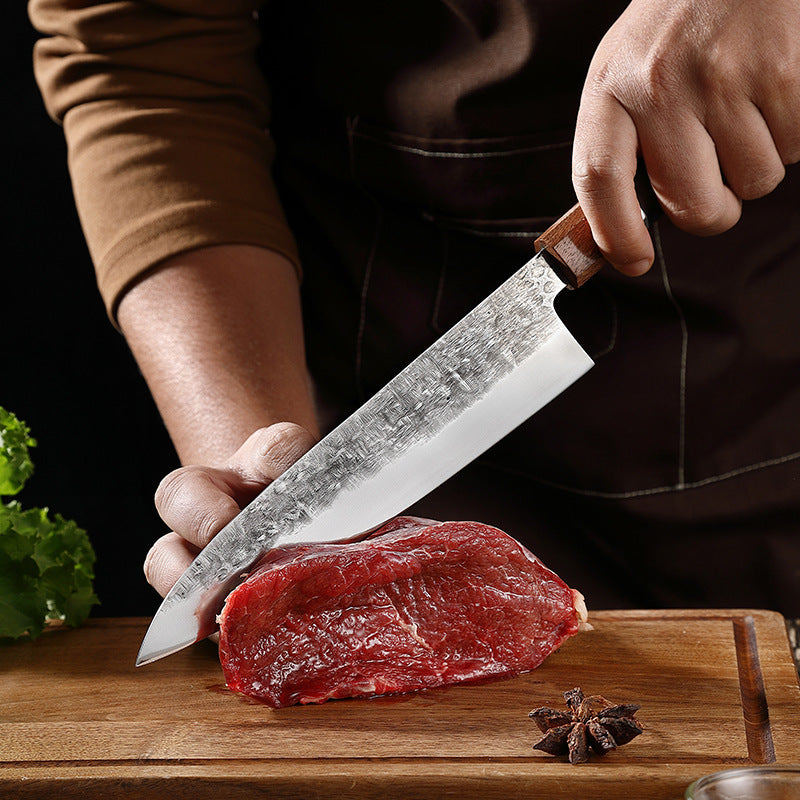 Santoku Knife Octagonal Handle Hammer Pattern Stainless Steel Cut Small Kitchen Knife