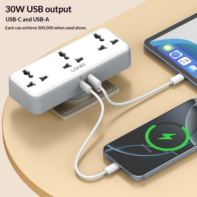 Multi-functional 180-degree Rotating Wireless Power Strip