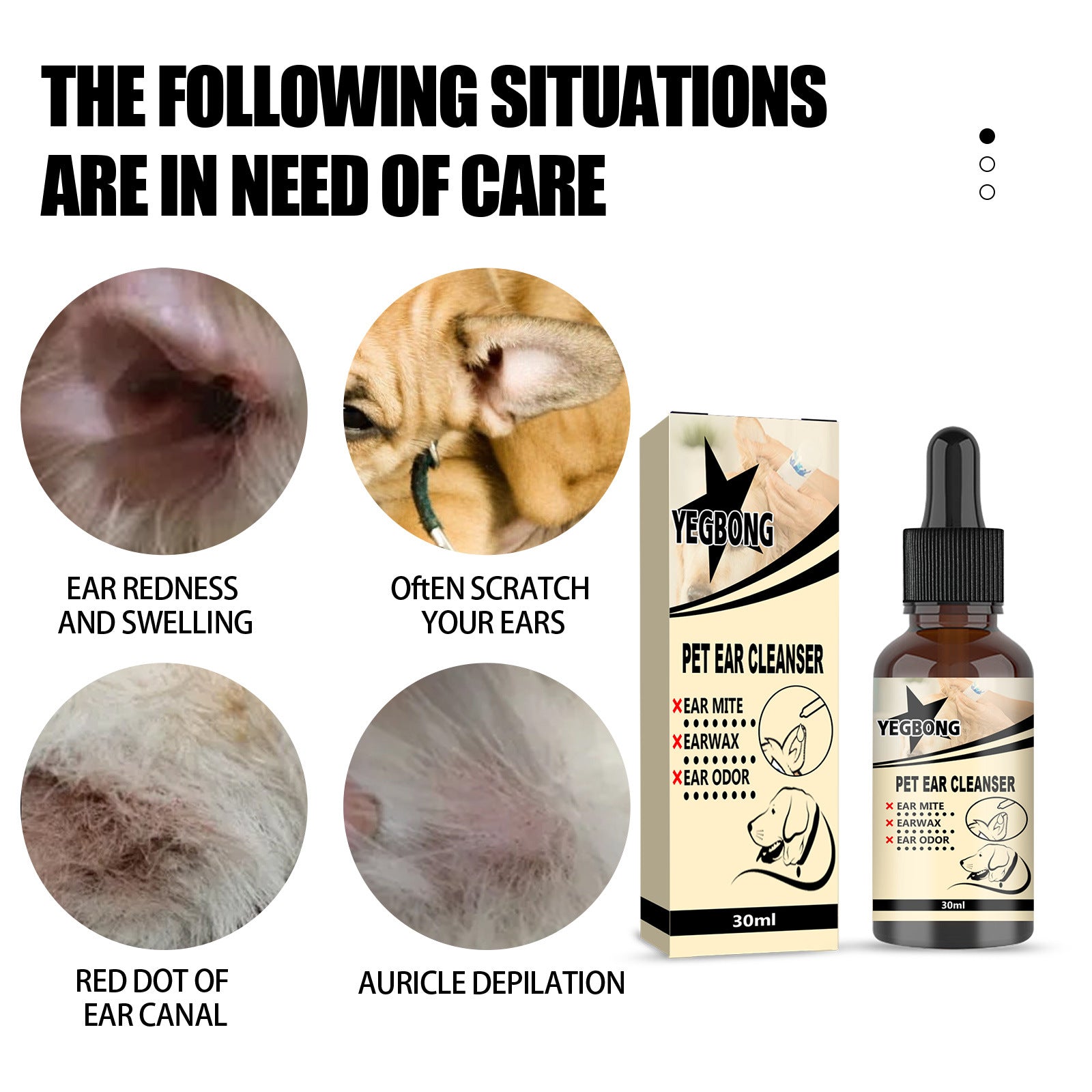 Pet 30ml Ear Mite Cleaning Solution