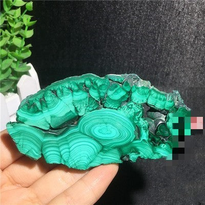 Natural Malachite Green Grinding Slice Mineral Specimen Ornamental Stone
