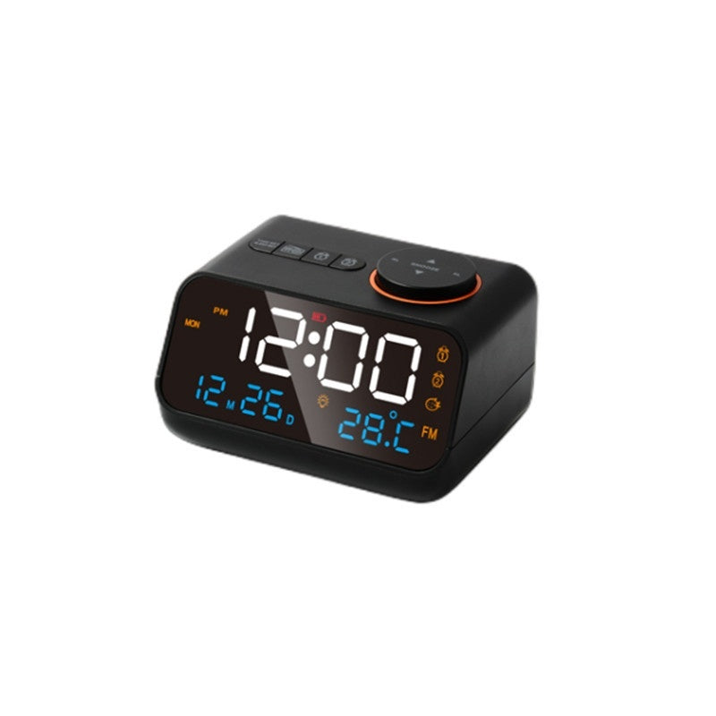 Cross-border Hot Sale LED Voice Control Clock FM Radio Alarm Clock Intelligent Temperature And Humidity Display