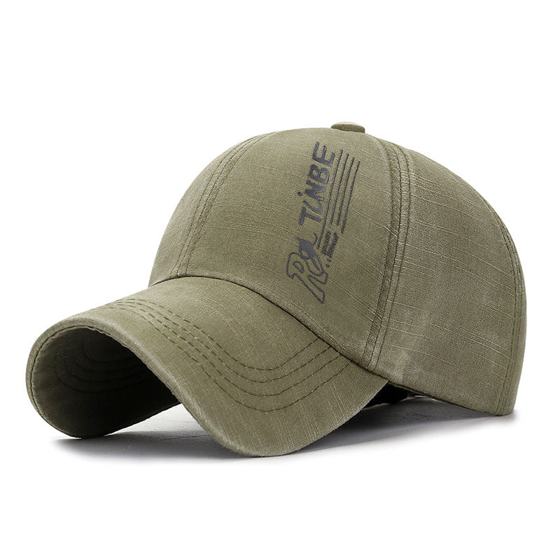 Distressed Baseball Cap Casual Men's Washed Slub Cloth Hat
