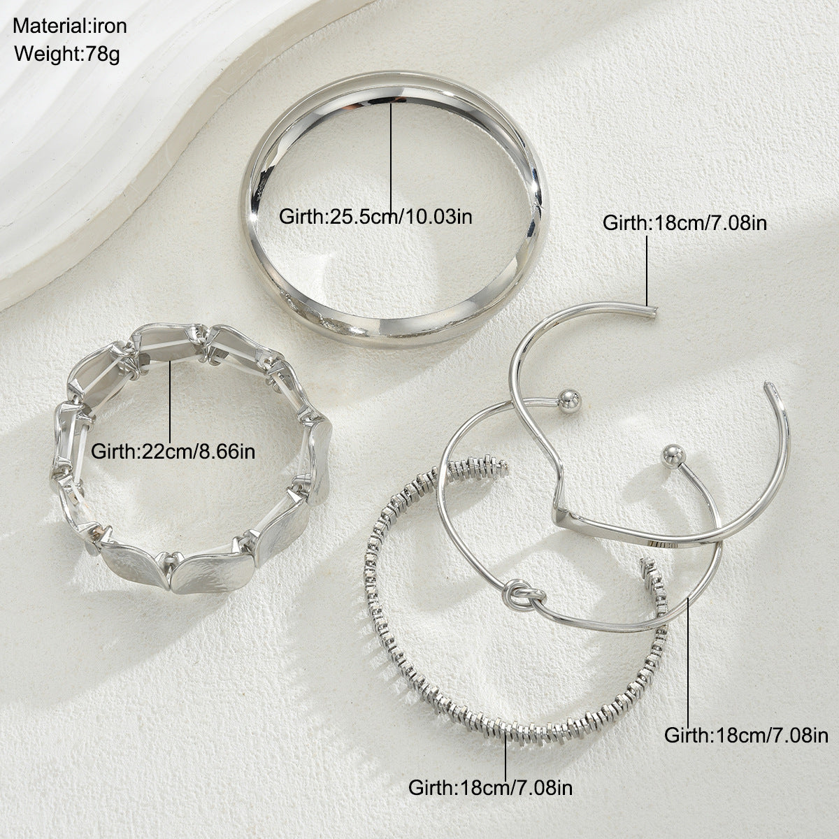 Retro Minimalist Chain Bracelet For Women Fashionable Mixed-style Open Design