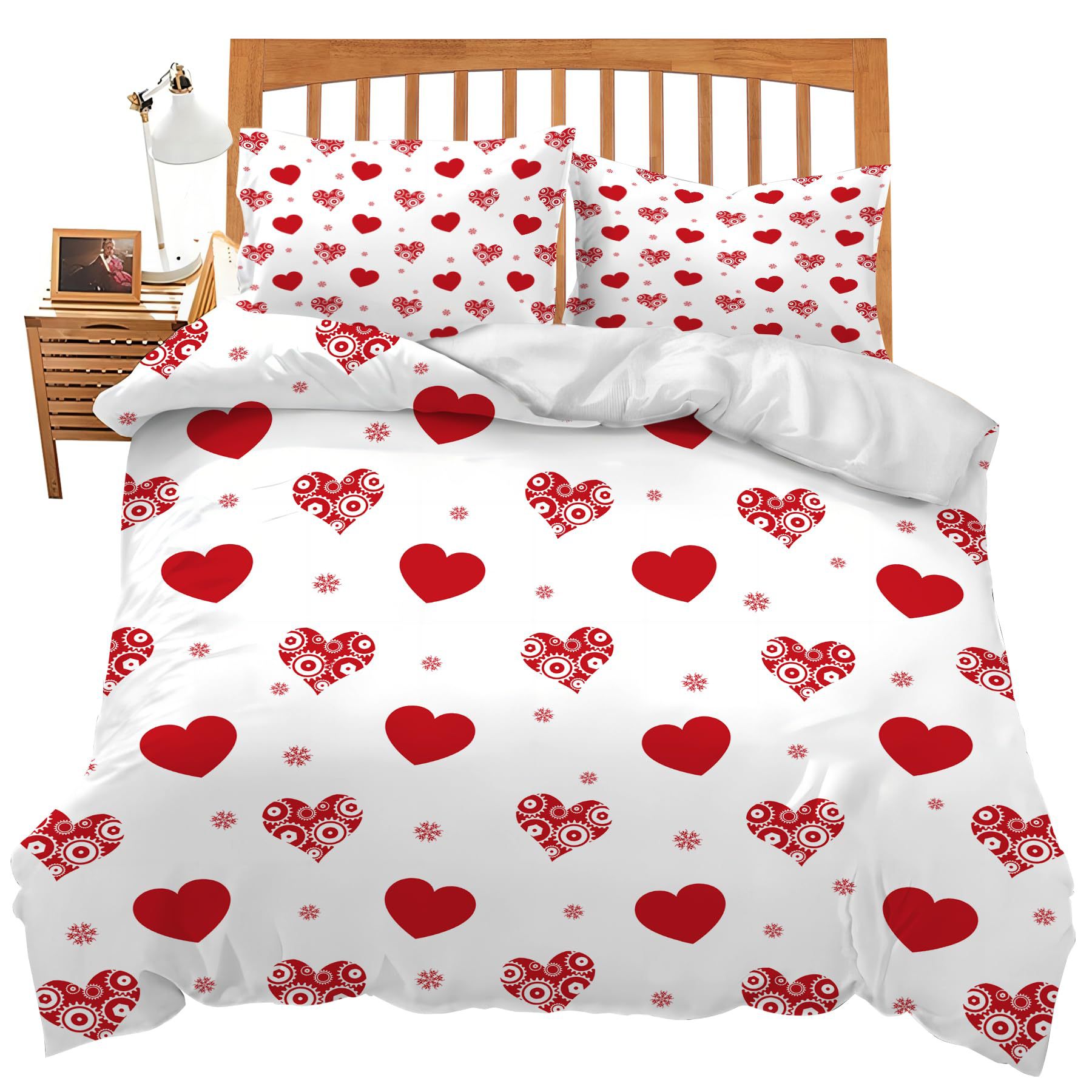 Simple Little Heart Quilt Cover Bedding Three-Piece Set