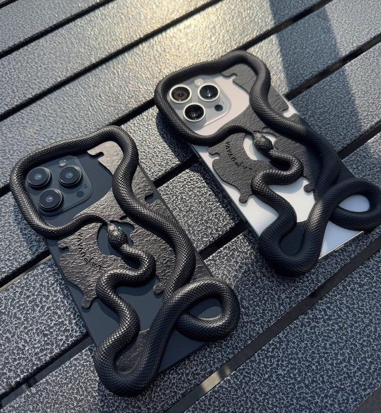 Tailed Snake Hollowed Out Decorative Phone Case
