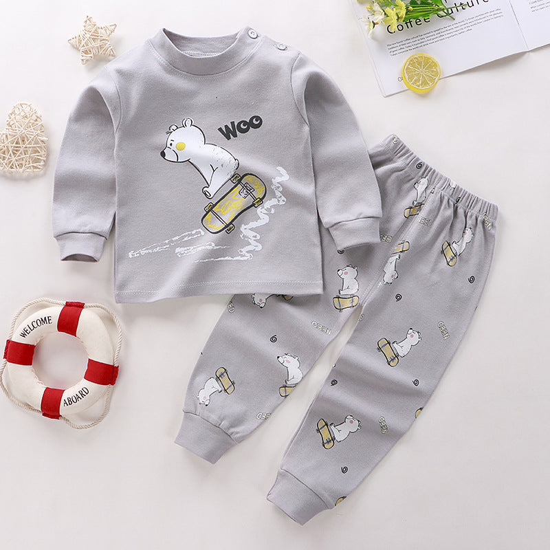 Children's Underwear Suit Pure Cotton Long Johns Top & Bottom Warm Loungewear