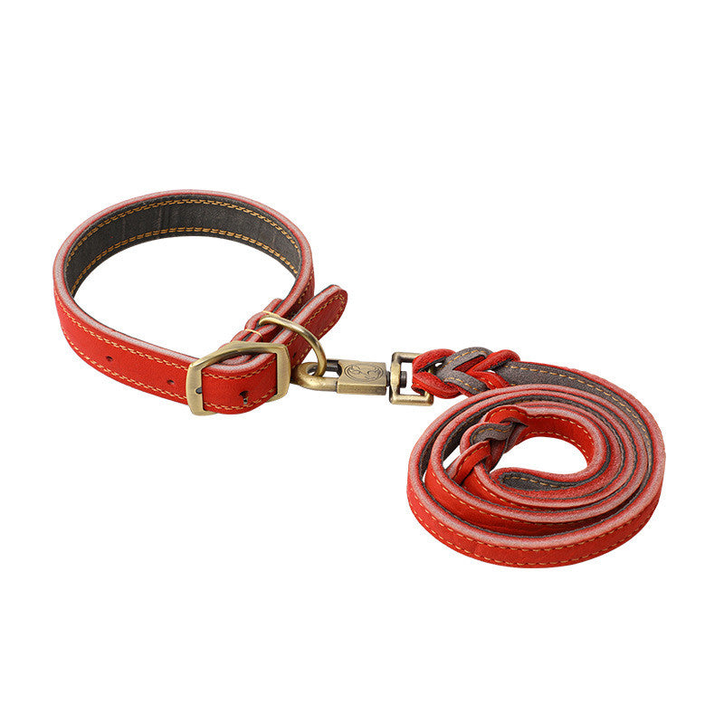 First Layer Cowhide Leash Set