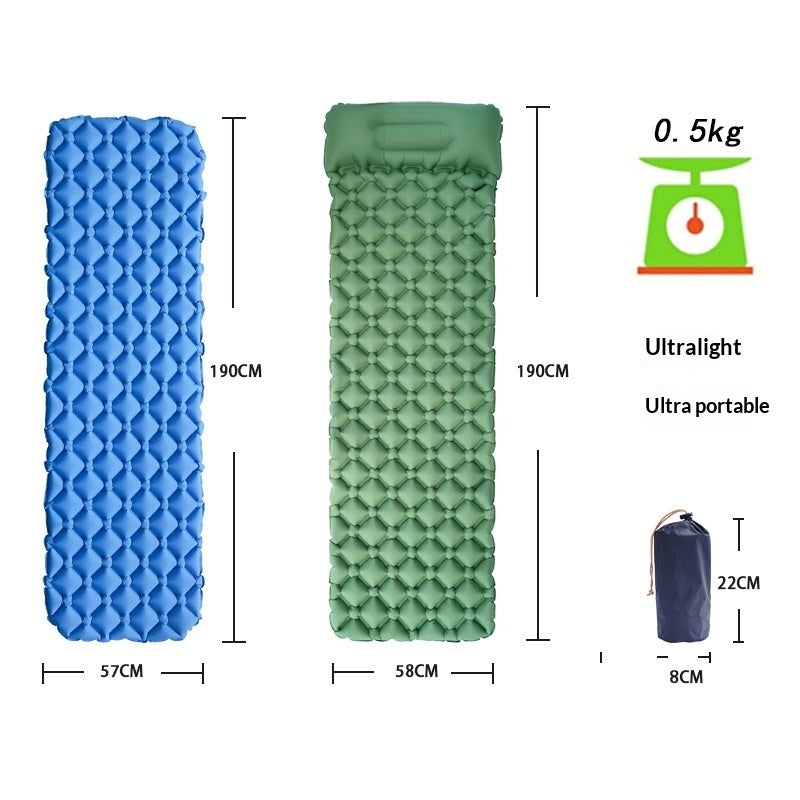 Outdoor Portable Foldable Foot-Pump Car-Carrying Inflatable Camping Mat