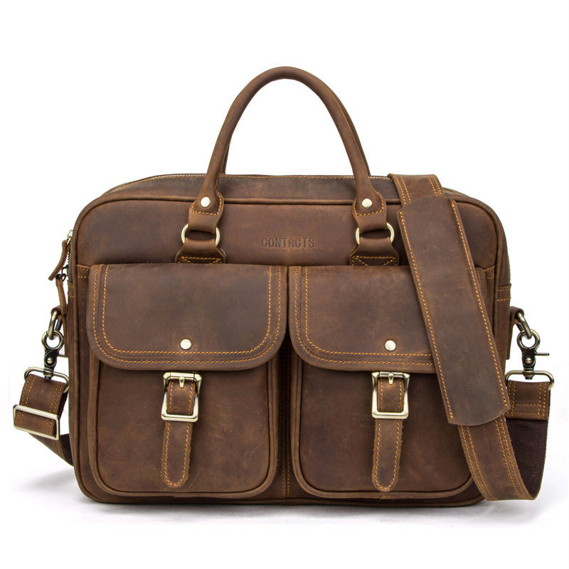 Sac de voyage en cuir rétro "Crazy Horse" grande capacité