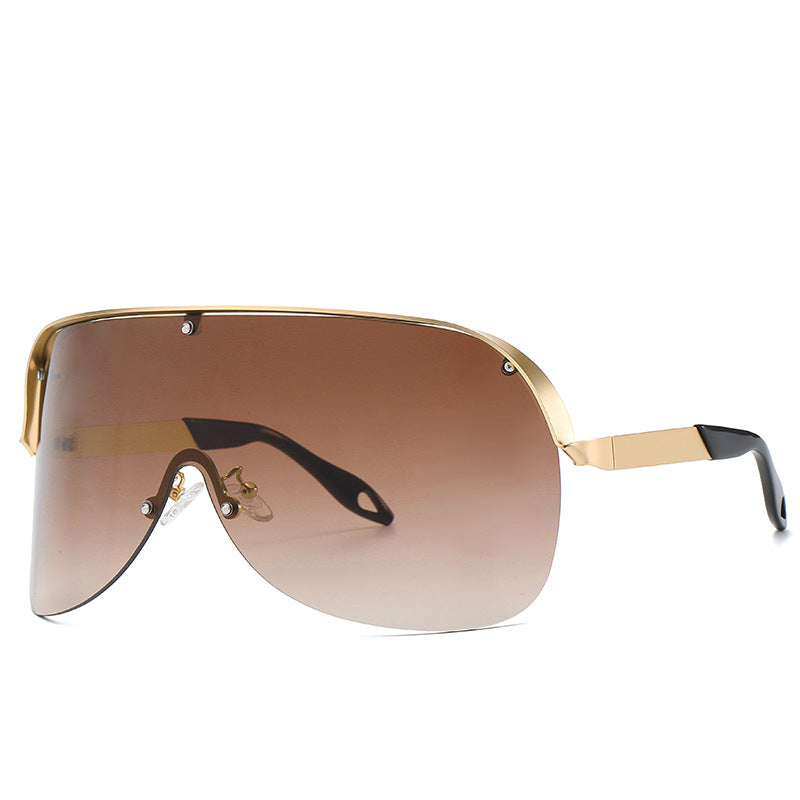 Fashion Metal Half Frame Windproof Sunglasses