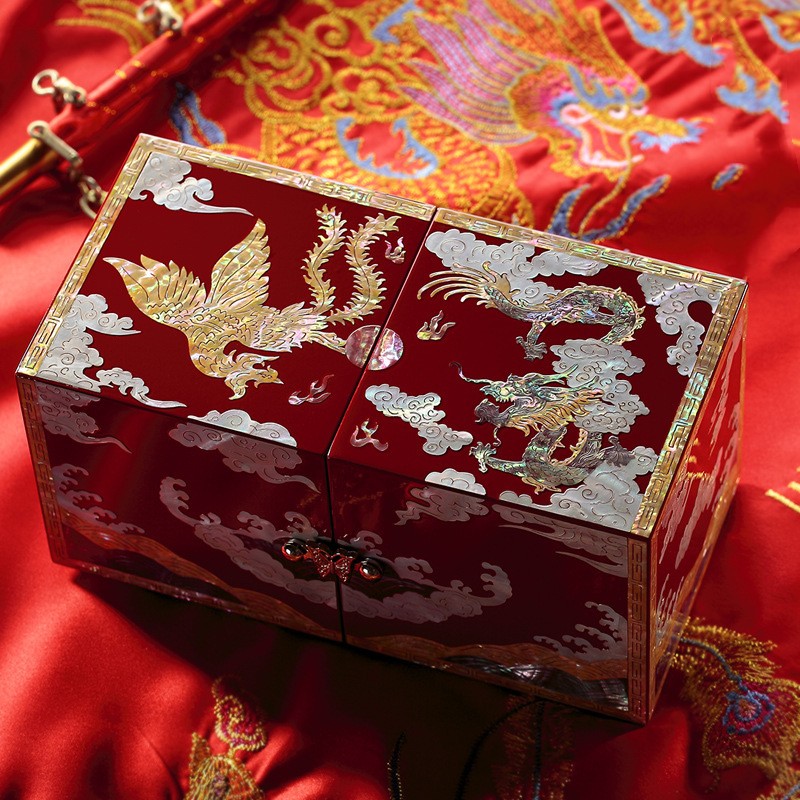 Mother-of-pearl Lacquer Wedding Gift Wooden Jewelry Box