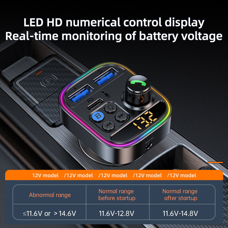 New T18 Automotive MP3 Player Multi-function Bluetooth Receiver Car U Disk Lossless Music Fm Transmitter