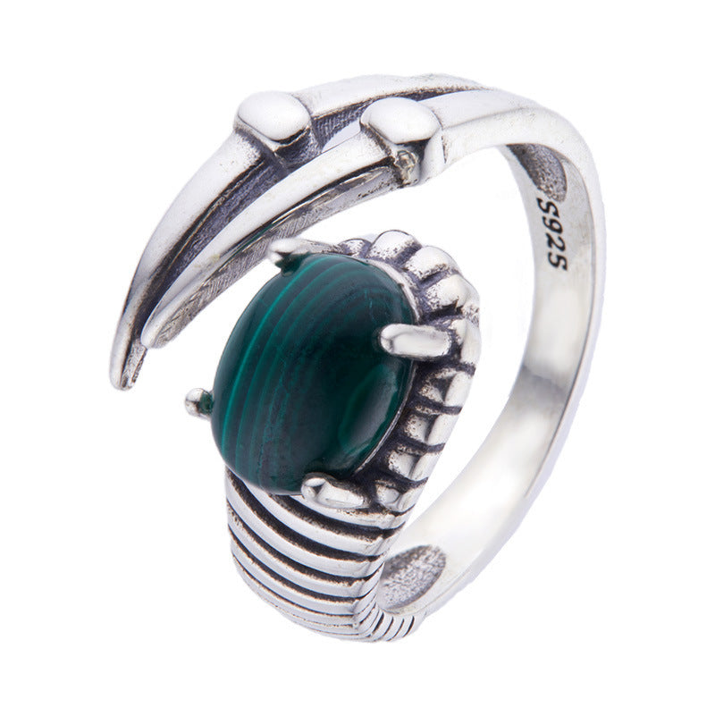Cube Sugar Colored Gems Jewelry S925 Sterling Silver Natural Stone Ring