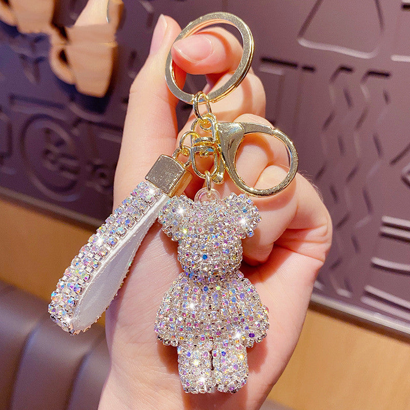 Cartoon Diamond Little Bear Doll Keychain Pendant