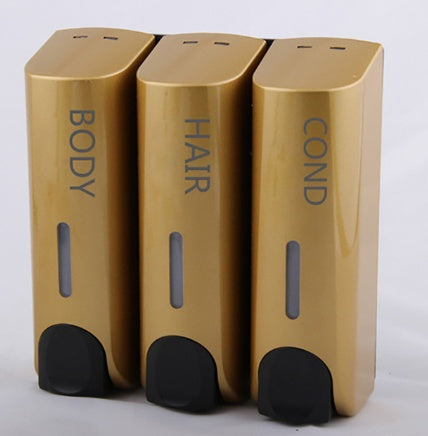 Plastic Wall Mount Soap Dispenser  Black Bathroom Shower Shampoo Liquid Dispenser Set Hotel Mall Kitchen Soap Bottle 350ml