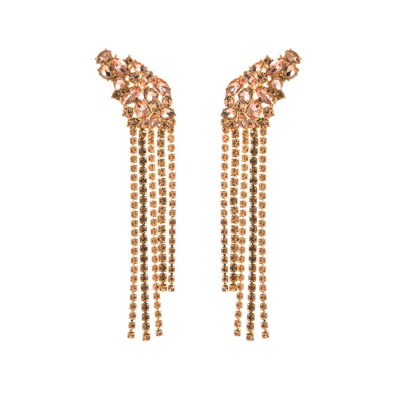 European And American Ins Earrings Exaggerated Long Alloy