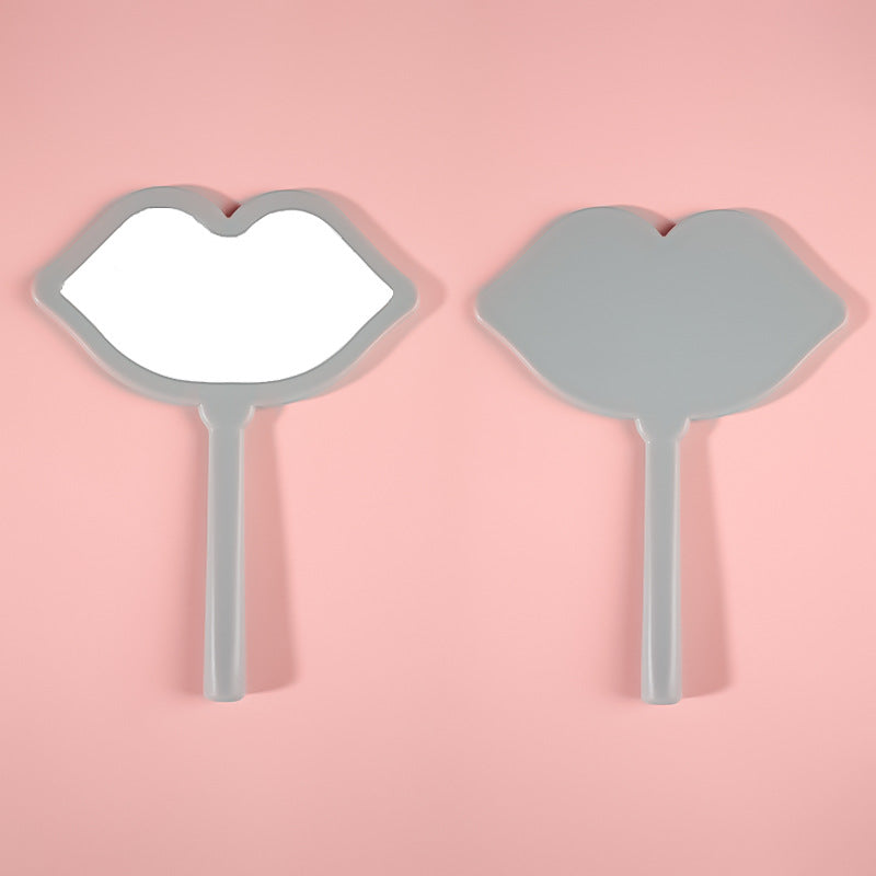 Lip Hand-held Makeup HD Portable Makeup DIY Mini Mirror