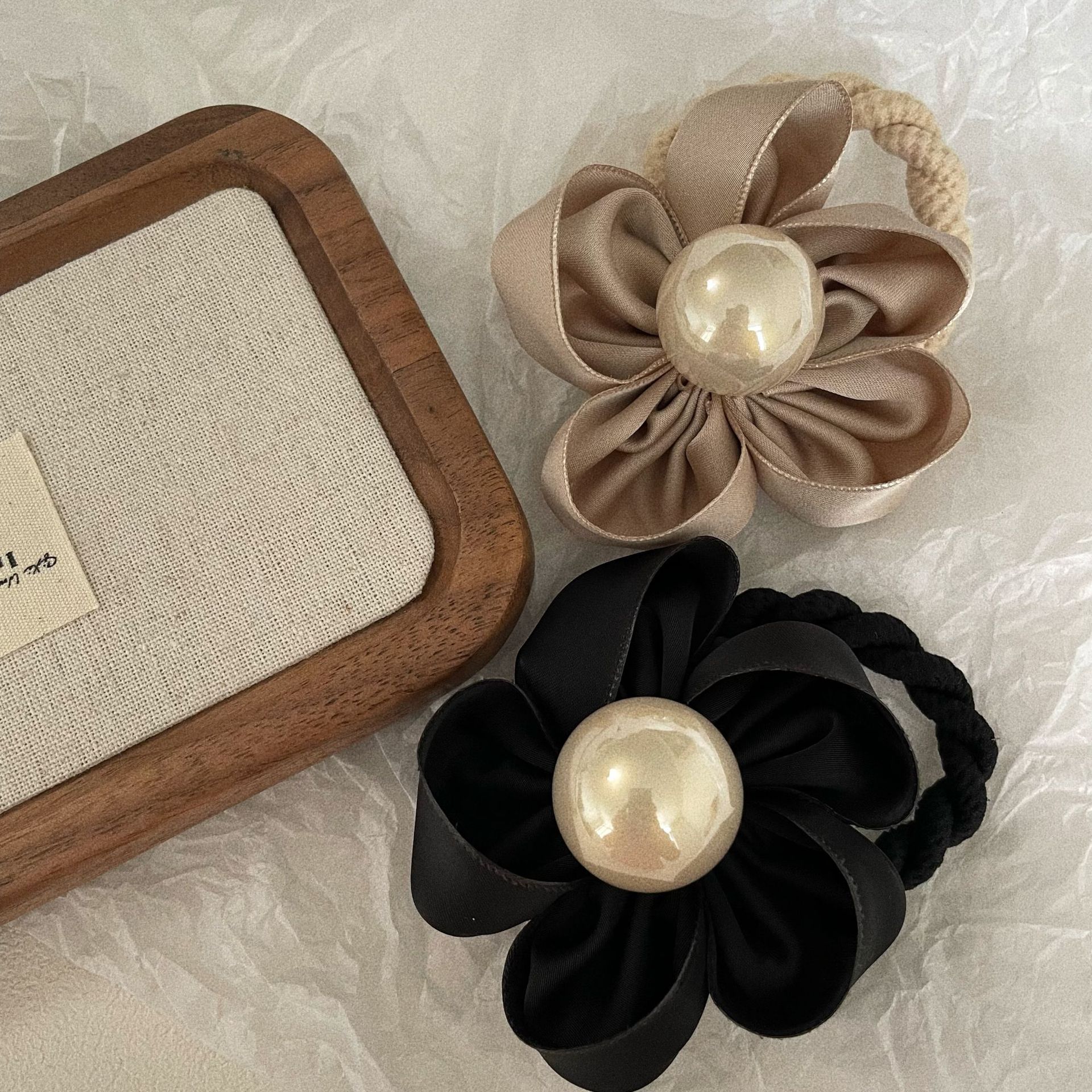 Pearl Handmade Flower Rubber Band Hair Band Simple