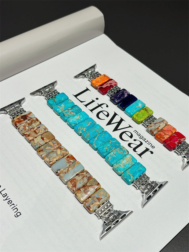 New Natural Stone Plate Strap Bracelet