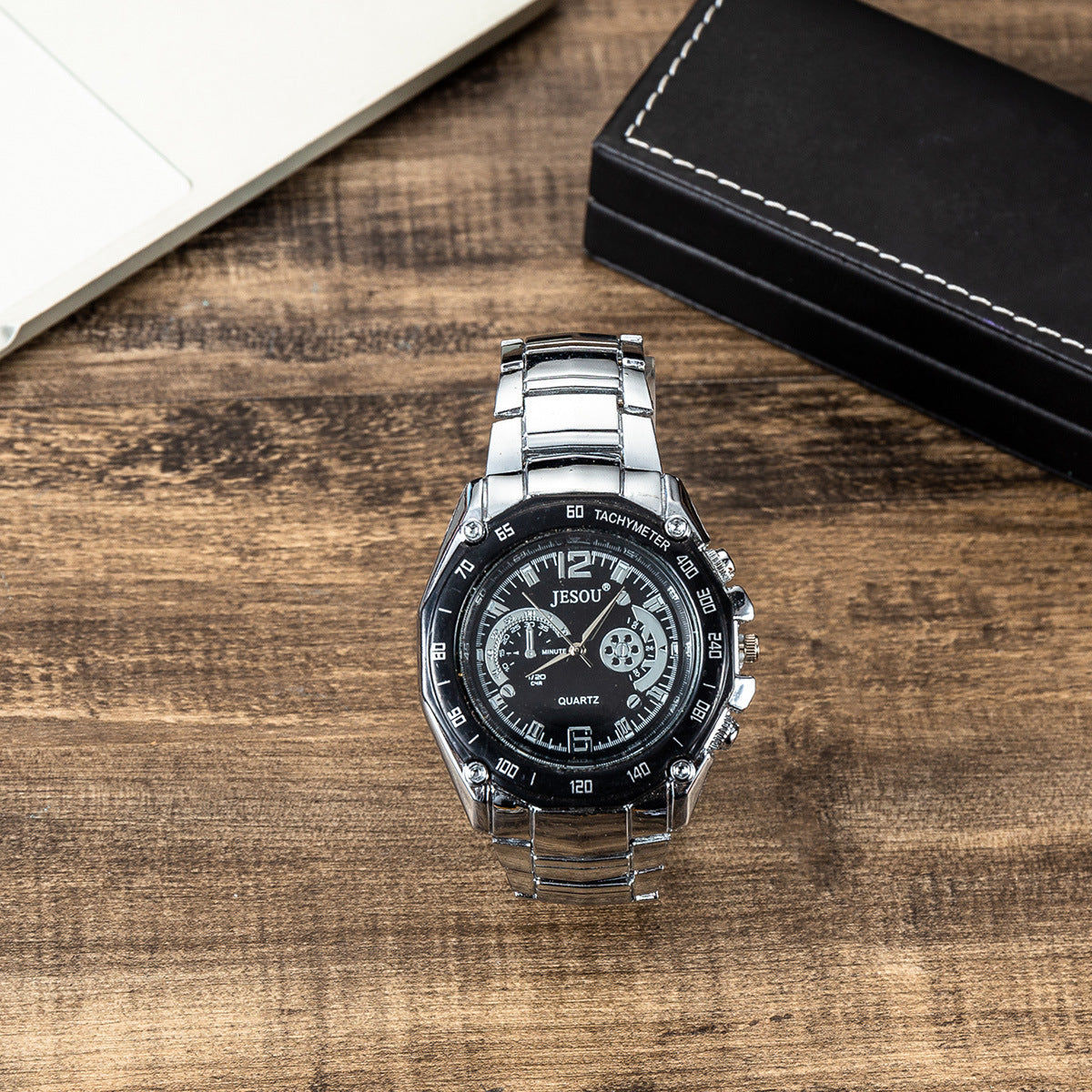 Men's Fashion Trend Steel Band Quartz Watch Bracelet Set