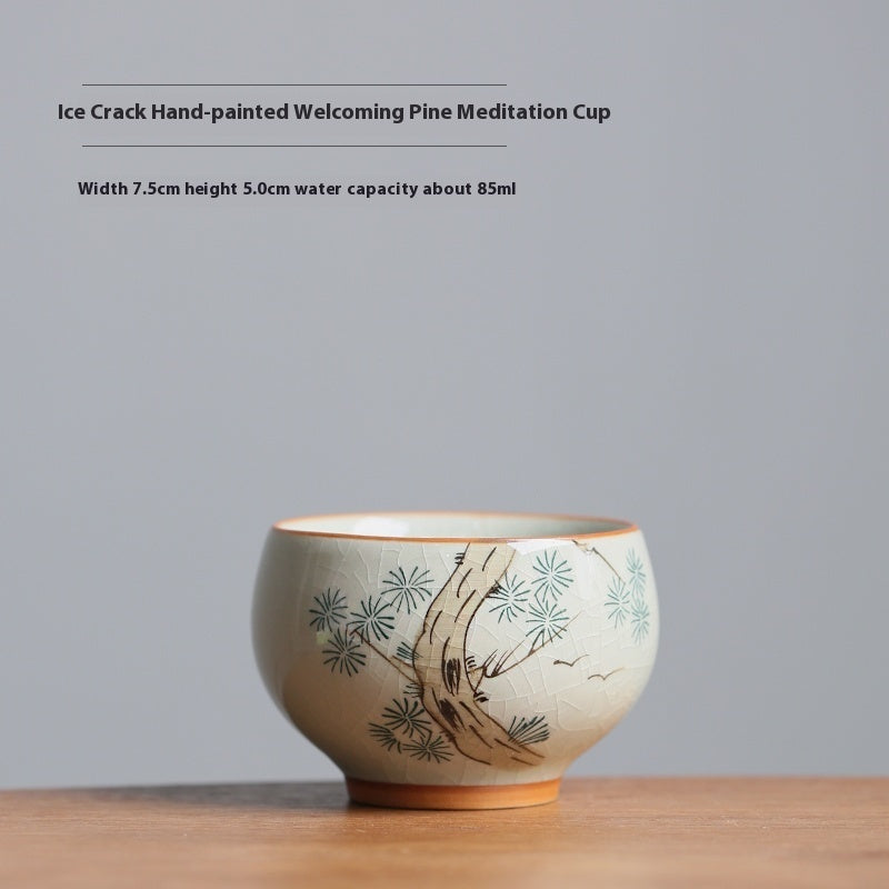 Hand Painted Persimmon Tea Cup Ice Crack Porcelain Kung Fu Tea Set