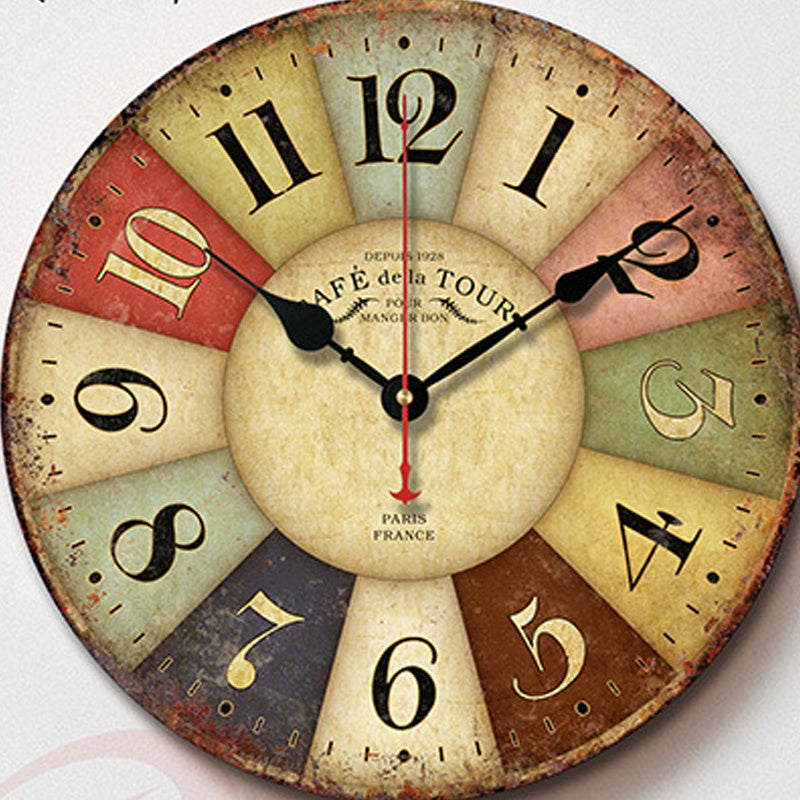 Creativity Simple Retro Home Frameless Wall Clock