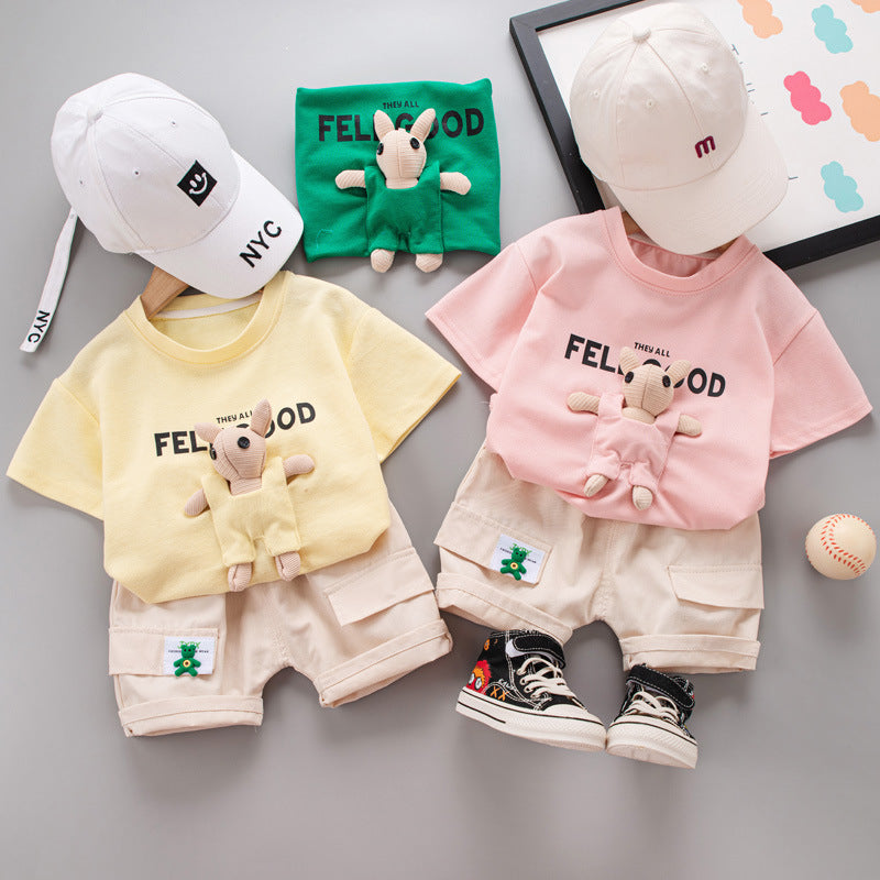 Children's Summer Short-sleeved Shorts Suit