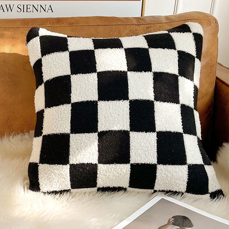 Nordic Ins Sofa Cushion Retro Houndstooth Pillow