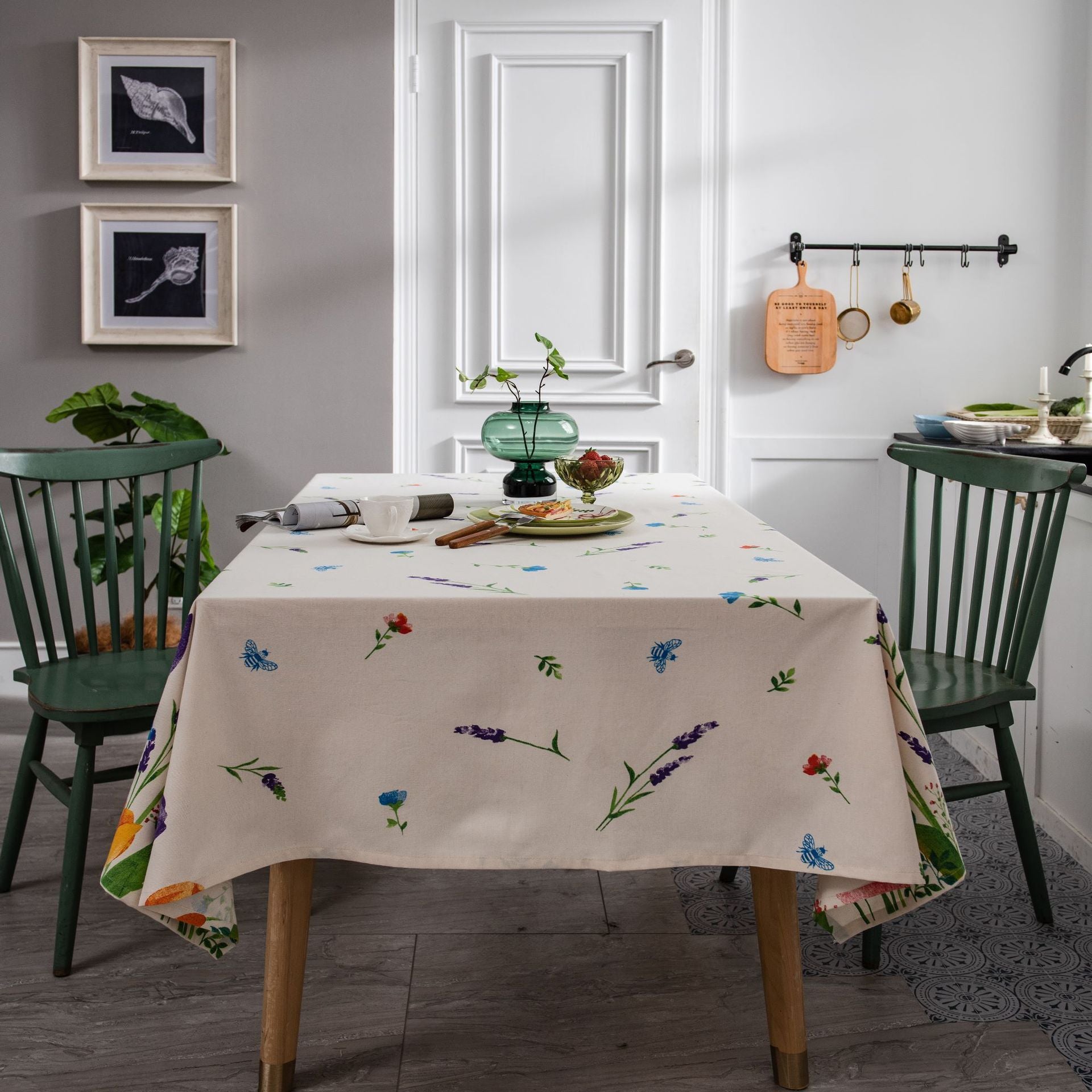 Nappe Imprimée Florale de Jardin en Coton et Lin Tulipe