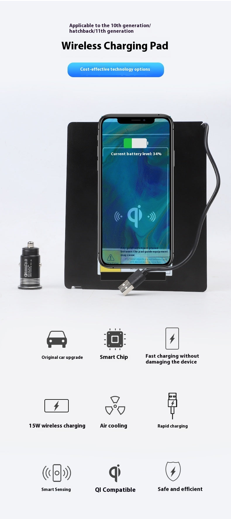 Central Control Wireless Two Door Car Charger
